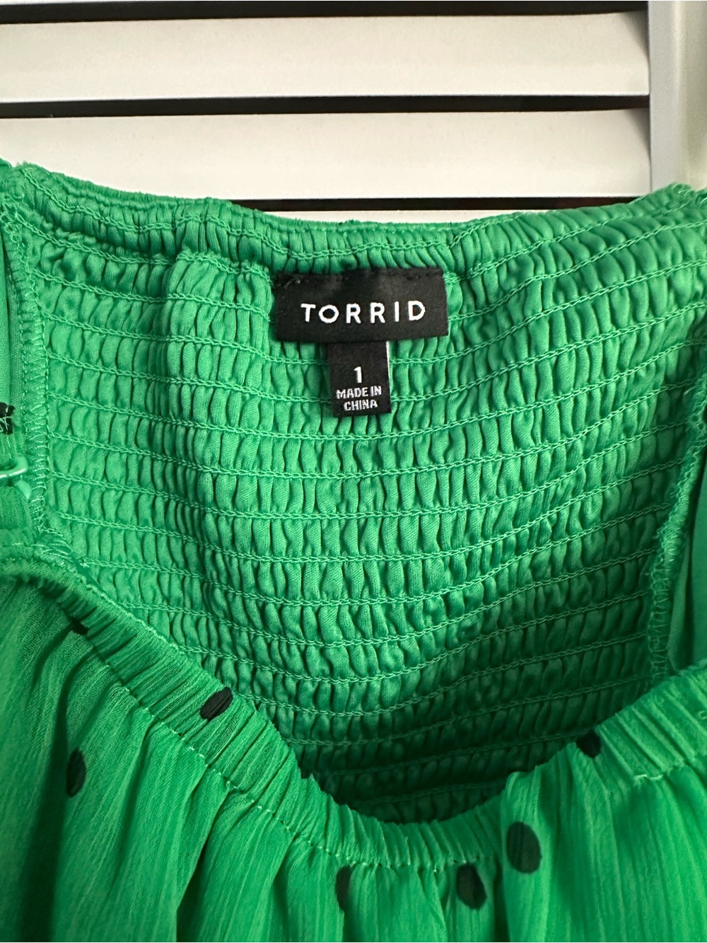 Torrid Green Polka Dot Chiffon Babydoll Tank Top Size 1X - Picture 4 of 5